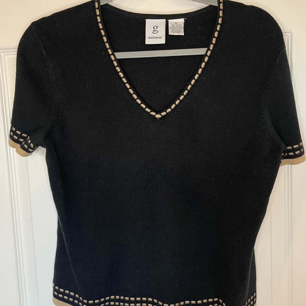 Vintage Black and tan Women's Top